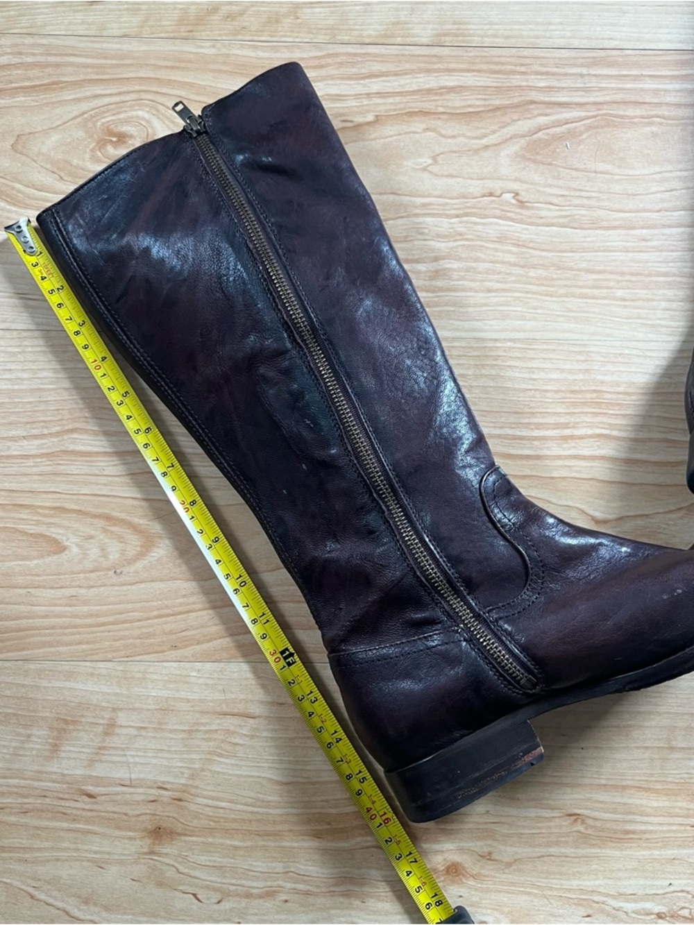 Vintage Leather Frye Boots Tall Red Brown Buttons Military Riding Size 8.5 - Picture 4 of 12